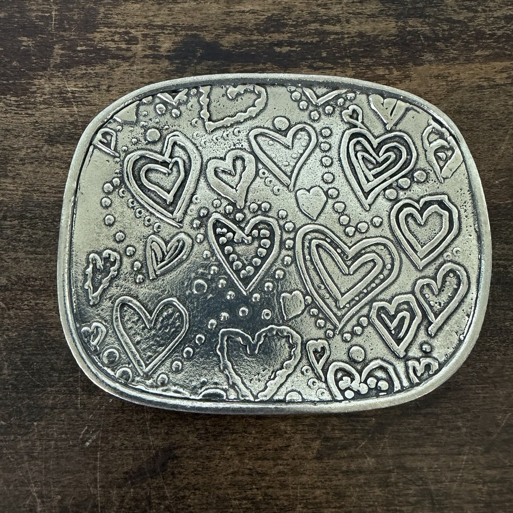 Vintage Pewter Hand-Shaped Dish,‎ Engraved Metal Trinket Tray